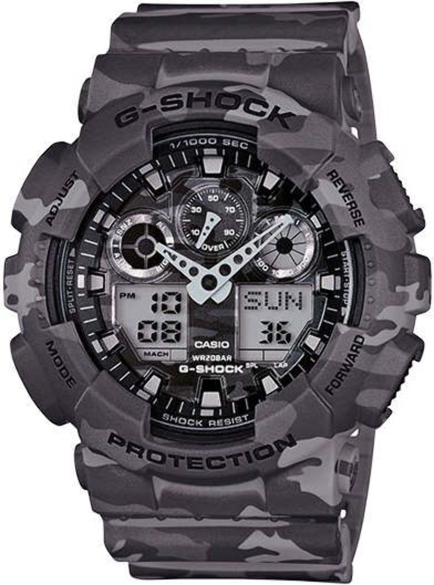 Grey Camouflage G-Shock Military Analog Digital Watch