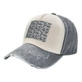 thumbnail image 1 of Grey Camouflage Print Baseball Cap Distressed Adjustable Vintage Cotton Denim Hat for Women Men, 1 of 7