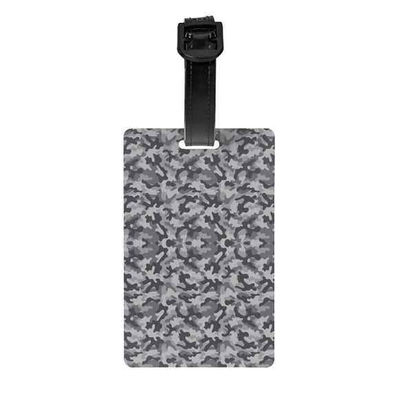 Grey Camouflage Print Luggage Tag Name Id Card Suitcase Labels Identifiers Pvc Baggage Tags