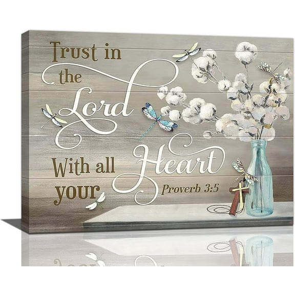 Grey Canis Christian Bible Verses Scripture Religious Wall Art 16" x 12" Framed Canvas Art Prints