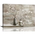 thumbnail image 1 of Grey Canis Rustic Flower 16"x12" Framed Painting Canvas Art Prints, 1 of 6