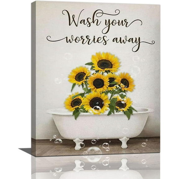 Grey Canis Sunflower 12"x16" Framed Canvas Art Prints