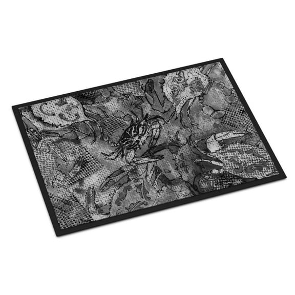 Grey Canvas Abstract Crabs Doormat 18x27