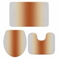 thumbnail image 1 of Grey Caramel Orange Gradient Bathroom Rugs Set Minimalist Ombre Modern Art Non Slip Absorbent Soft Bath Mats 3 Piece Set with Bathroom Rug, U-Shaped Floor Mat, Toilet Seat Cover Small Size, 1 of 9