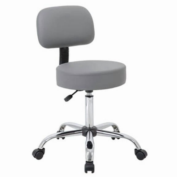 Grey Caressoft Medical Stool with Back Cushion