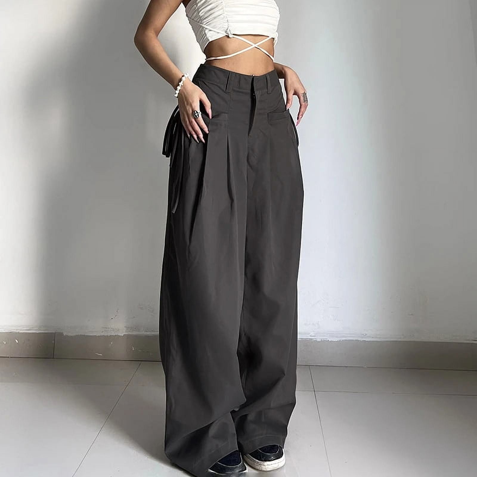 ★LUVISTRUE★AM CARGO PANTS(GRAY)★正規品/韓国直送料込/人気 Grey Cargo Pants Korean Fashion Lace Up Pocket Low Rise