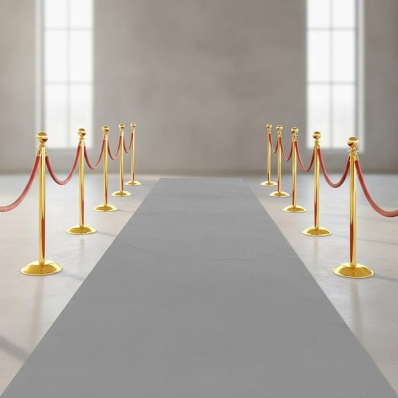 Grey Carpet Runner Rug for Party, Felt Aisle Runner with Carpet Tape Stage Door Entrance Cover for Movie Theme Party Wedding Decoration