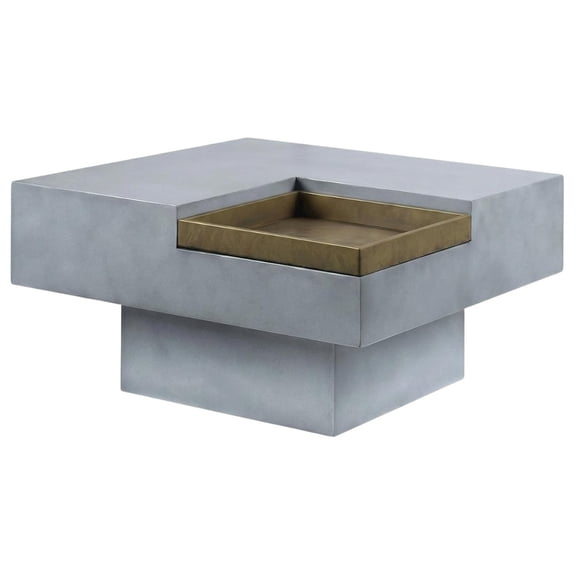 Grey Cement Coffee Table with Weathered Finish and Durable Construction
