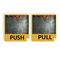thumbnail image 1 of Grey Cement Mahogany Ornament Pattern Push Pull Door Sign Vinyl Stickers Shop, 1 of 3