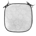 thumbnail image 1 of Grey Chair Seating Cushion, Different Sized Circles and Rounds Simple Geometric Style Graphic Print Shabby Home, Soft Seat Pads for Office with Anti-slip Backing, 16"x16", Grey White, by Ambesonne, 1 of 4