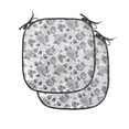 thumbnail image 1 of Grey Chair Seating Cushion Set of 2, Floral Patterns Victorian Inspired Roses with Dark Flowers in Monochrome Graphic Print, Seat Pads with Anti-slip Backing, 16"x16", Grey White, by Ambesonne, 1 of 7