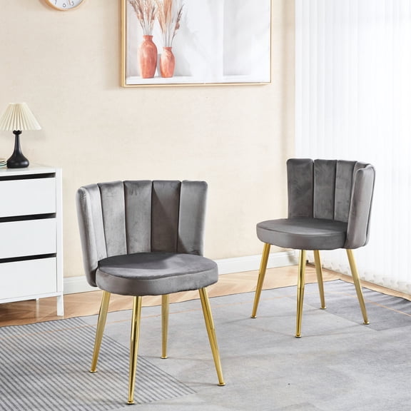 Grey Chairs with Short Fur Cover and Ergonomic Design / Breathable and Free - moving Seating