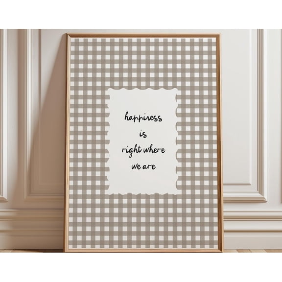 Grey Checkered Quote Wall Art Print