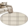 thumbnail image 1 of Grey Checkered Round Rug 4ft Washable Circle Entryway Rugs Non Slip Rustic Farmhouse Buffalo Plaid Area Rug Indoor Floor Carpet for Bedroom Kitchen Living Room Home Office Dining Room Nursery, 1 of 9
