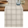 thumbnail image 1 of Grey Checkered Table Runner 90 Inches Long, Rustic Farmhouse Buffalo Plaid Cotton Linen Table Runners Dresser Scarves, Decorative Fabric Tabletop Scarf Furniture Cover for Home Dinner Party 13"x90", 1 of 9