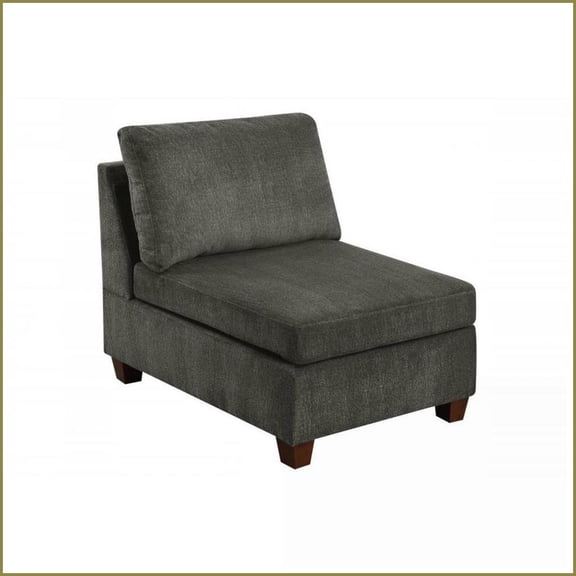 Grey Chenille Modular Armless Chair - 30x37x35 Inches Living Room Furniture | Grey | Chenille | Armless
