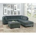 Grey Chenille Modular Sectional Sofa 6 Piece Corner LShape Couch Set