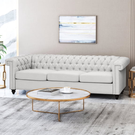 Grey Chesterfield 3 - Seater / Give Living Room a New Look