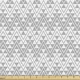 thumbnail image 1 of Ambesonne Grey Chevron Fabric by the Yard Upholstery, Folk Zigzag Triangle, 5 Yards, Pale Grey and White, 1 of 4