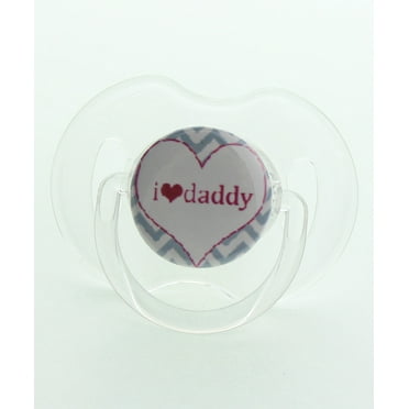 Grey Chevron I Love Daddy Pacifier