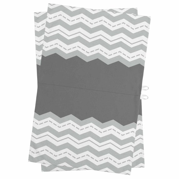 Grey Chevron Kitchen Towels Set of 2, Water Absorbent Dish Towel, Geometric Ocean Abstract Wavy Striped White Decorative Hand Towels - Quick Drying Cloth for Cooking Baking, 18x28 Inch