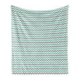thumbnail image 1 of Grey Chevron Soft Flannel Fleece Blanket, Herringbone Pattern in Simplistic Tones Art Deco Geometric Urban Style, Cozy Plush for Indoor and Outdoor Use, 70" x 90", Sea Green and Grey, by Ambesonne, 1 of 6