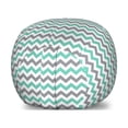 thumbnail image 1 of Grey Chevron Storage Toy Bag Chair, Herringbone Pattern in Simplistic Tones Art Deco Geometric Urban Style, Stuffed Animal Organizer Washable Bag, Small Size, Sea Green and Grey, by Ambesonne, 1 of 3
