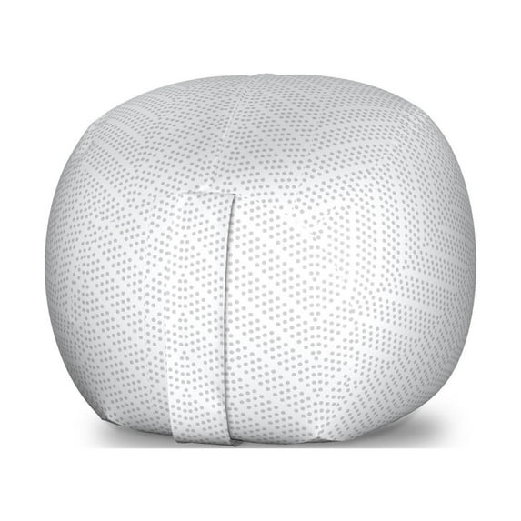 Grey Chevron Storage Toy Bag Chair, Little Dots Featured Geometric Zig Zag Shape Abstract Simplistic Design, Stuffed Animal Organizer Washable Bag, Large Size, White Pale Grey, by Ambesonne