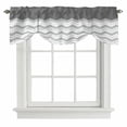 thumbnail image 1 of Grey Chevron Tie Up Valance Curtains for Windows, Kitchen Curtains Window Treatments, Geometric Ocean Abstract Wavy Striped White Short Window Shades Valances for Bedroom Bathroom Cafe 42"x18", 1 of 8