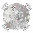 thumbnail image 1 of Grey Christmas Balls Round Tablecloth for 36-44 Inch Tables, Fitted Table Cover with Elastic Edge, Xmas Balls Gray Waterproof Outdoor Table Cloth Protector for Patio Garden Dinner Picnic, 1 of 9