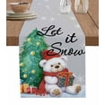 thumbnail image 1 of Grey Christmas Burlap-Cotton Table Runner 72 Inches Long,Xmas Tree Bear Snowflake Watercolor Farmhouse Table Runners,Outdoor Dining Tablecloths Decor for Baby Shower Party Wedding 18x72, 1 of 9