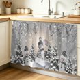 thumbnail image 1 of Grey Christmas Cabinet Curtain 32"Wx55"L, Dustproof Pantry Door Curtain with Self Adhesive Tape, Snowman Winter Snowflake Xmas Tree Tall Storage Cover Privacy Drape for Bathroom Kitchen Laundry Room, 1 of 9