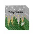 thumbnail image 1 of Grey Christmas Cloth Napkins Set of 4 Reusable Dinner Napkins, Green Xmas Tree Snowflake Stars Winter Cocktail Napkin Washable Table Napkins for Wedding/Holiday Party/Baby Shower 20"x20", 1 of 7