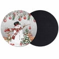 thumbnail image 1 of Grey Christmas Coasters Set of 2, Absorbent Coasters for Drinks, Snowman Xmas Tree Ball Elk Snowflake Coaster for Desk Coffee Table Protection, Home Decor House Warming Gifts 4", 1 of 8