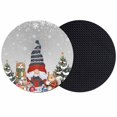 thumbnail image 1 of Grey Christmas Coasters Set of 2, Absorbent Coasters for Drinks, Winter Gnomes Squirrel Xmas Pine Tree Snow Coaster for Desk Coffee Table Protection, Home Decor House Warming Gifts 4", 1 of 8