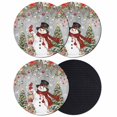 thumbnail image 1 of Grey Christmas Coasters Set of 4, Absorbent Coasters for Drinks, Snowman Xmas Tree Ball Snowflake Winter Wooden Coaster for Desk Coffee Table Protection, Home Decor House Warming Gifts 4", 1 of 8