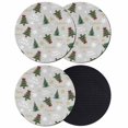 thumbnail image 1 of Grey Christmas Coasters Set of 4, Absorbent Coasters for Drinks, Winter Green Pine Tree Gold Snowflake Coaster for Desk Coffee Table Protection, Home Decor House Warming Gifts 4", 1 of 8