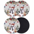 thumbnail image 1 of Grey Christmas Coasters Set of 4, Absorbent Coasters for Drinks, Winter Snowman Poinsettia Pine Tree Ball Coaster for Desk Coffee Table Protection, Home Decor House Warming Gifts 4", 1 of 8