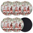 thumbnail image 1 of Grey Christmas Coasters Set of 6, Absorbent Coasters for Drinks, Gnomes Xmas Tree Poinsettia Eucalyptus Coaster for Desk Coffee Table Protection, Home Decor House Warming Gifts 4", 1 of 8