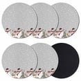 thumbnail image 1 of Grey Christmas Coasters Set of 6, Absorbent Coasters for Drinks, Snowman Snowflake Xmas Tree Ball Elk Coaster for Desk Coffee Table Protection, Home Decor House Warming Gifts 4", 1 of 8