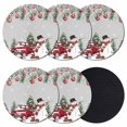 thumbnail image 1 of Grey Christmas Coasters Set of 6, Absorbent Coasters for Drinks, Snowman Xmas Truck Balls Tree Coaster for Desk Coffee Table Protection, Home Decor House Warming Gifts 4", 1 of 8