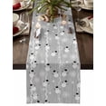 thumbnail image 1 of Grey Christmas Cotton Linen Table Runner for Dining Kitchen, Cute Snowman Snowflake White Stripes Wedding Outdoor Party Tablerunners Decoration, Dresser Scarf Coffee Tablecloth Runners 13x120 Inches, 1 of 9