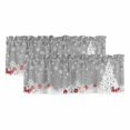 thumbnail image 1 of Grey Christmas Curtain Valances for Windows, Kitchen Valance Window Treatments Panel 2 Pack, Snowflake Winter Xmas Tree Rod Pocket Short Curtains for Bathroom Bedroom 60 x 18 Inch, 1 of 8