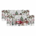 thumbnail image 1 of Grey Christmas Curtain Valances for Windows, Kitchen Valance Window Treatments Panel 2 Pack, Xmas Snowman Truck Snowflake Tree Balls Rod Pocket Short Curtains for Bathroom Bedroom 42 x 18 Inch, 1 of 8