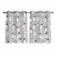 thumbnail image 1 of Grey Christmas Kitchen Curtains Window Panels, Winter Snowman Xmas Snowflakes Stripes Insulated Window Treatment Curtain, Grommet Curtains for Bedroom/Living Room/Bathroom, 2 Piece 42"Wx54"L, 1 of 8