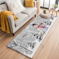 thumbnail image 1 of Grey Christmas Kitchen Runner Rug 2x6 Washable Runners for Hallway Non Slip Snowman Xmas Tree Snowflake Winter Birds Branches Large Area Rug Indoor Floor Carpet for Bathroom Laundry Entryway Bedroom, 1 of 8
