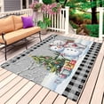 thumbnail image 1 of Grey Christmas Outdoor Rug 6x9 Ft, Non Slip Washable Area Rug, Xmas Tree Snowman Bear Snowfall Plaid Patio Rugs Carpet Runner, Large Floor Mat for Indoor/Outdoor Deck Porch Camping, 1 of 8