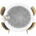 thumbnail image 1 of Grey Christmas Snowflake Round Tablecloth, Fitted Table Cover with Elastic for 36"-44" Round Tables, Xmas Winter Modern Textured Table Cloth Outdoor Indoor Dinning Party Waterproof Tablecloths, 1 of 7