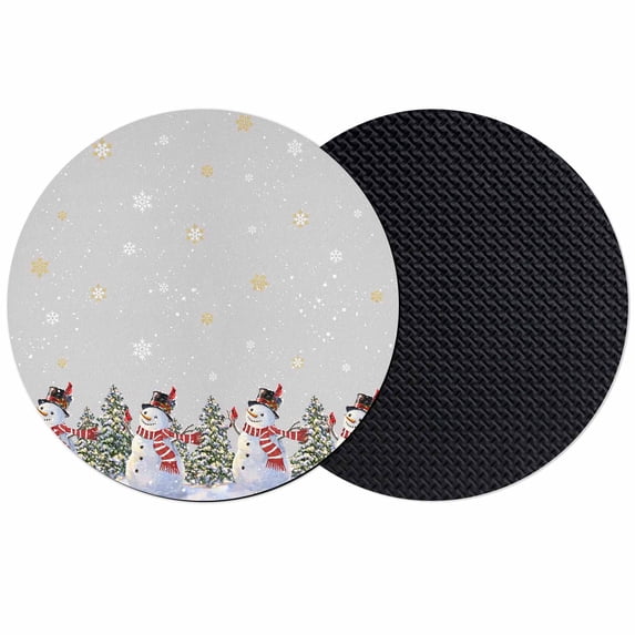 Grey Christmas Snowman Coasters Set of 2, Absorbent Coasters for Drinks, Winter Xmas Tree Snowflakes Coaster for Desk Coffee Table Protection, Home Decor House Warming Gifts 4"
