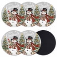 thumbnail image 1 of Grey Christmas Snowman Coasters Set of 6, Absorbent Coasters for Drinks, Xmas Tree Snowflake Botanical Coaster for Desk Coffee Table Protection, Home Decor House Warming Gifts 4", 1 of 8